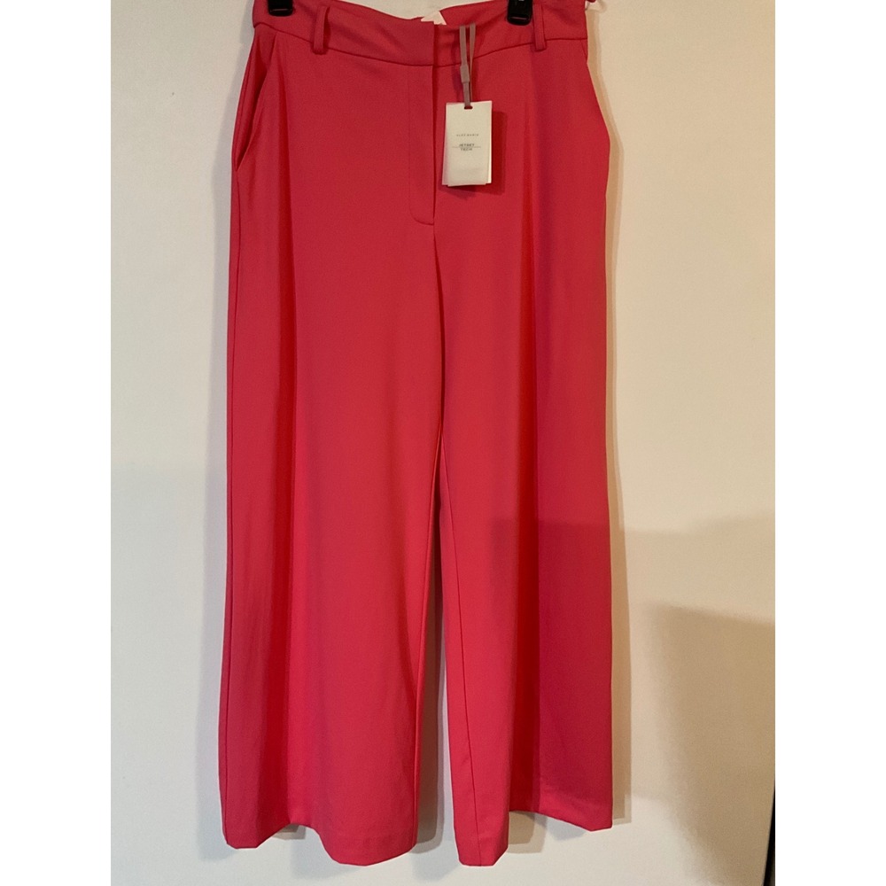 Alex Marie Pink Jetset Tech Wide Leg Cropped Trousers Size 8 NWT